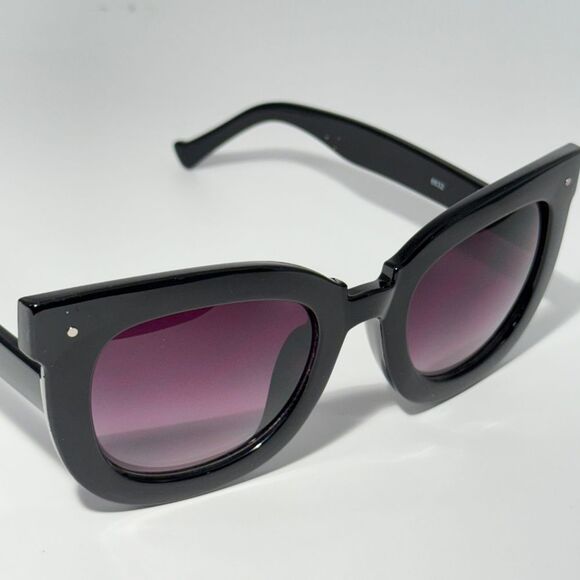 1636 NEW Oversized Black Cat Eye Sunglasses UV Protection Sexy Chic Style - Picture 6 of 9
